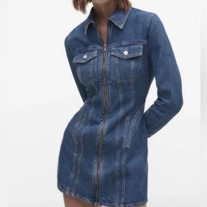 Zara zippered denim dress